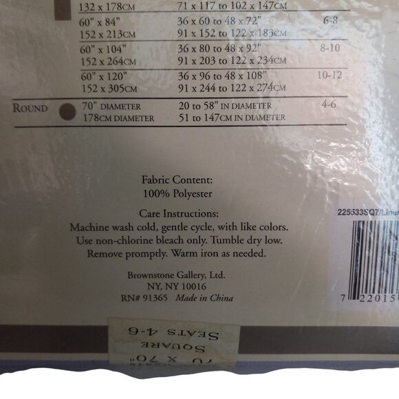 Linen Weave Tablecloth 70" Square Classic Mitered Design Lavender Vintage NEW - Picture 6 of 10